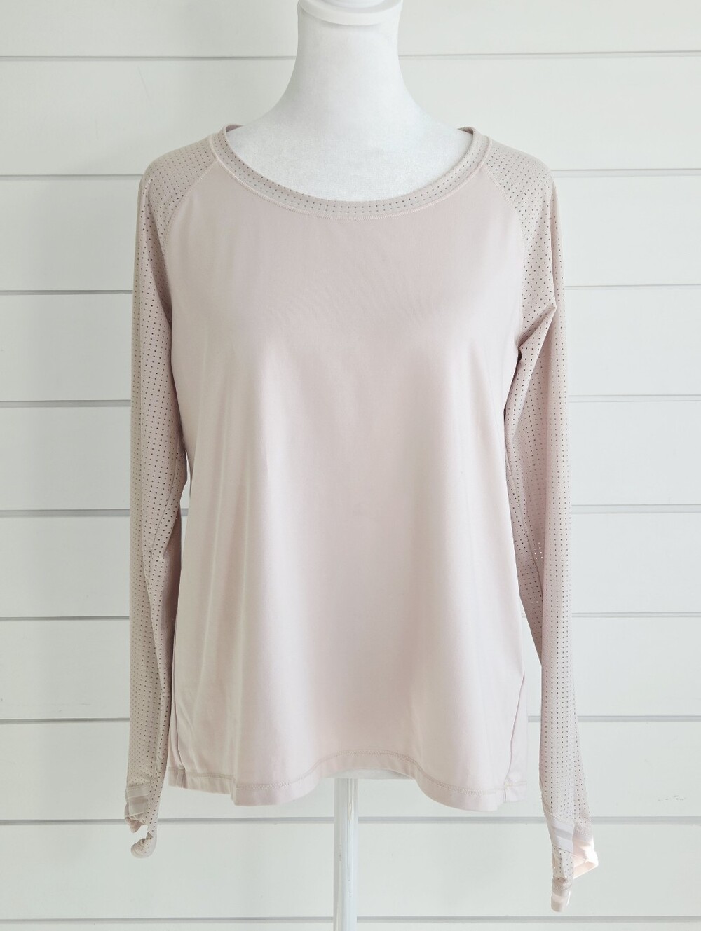 Calia Light Pink Long-Sleeve Performance Top Size S